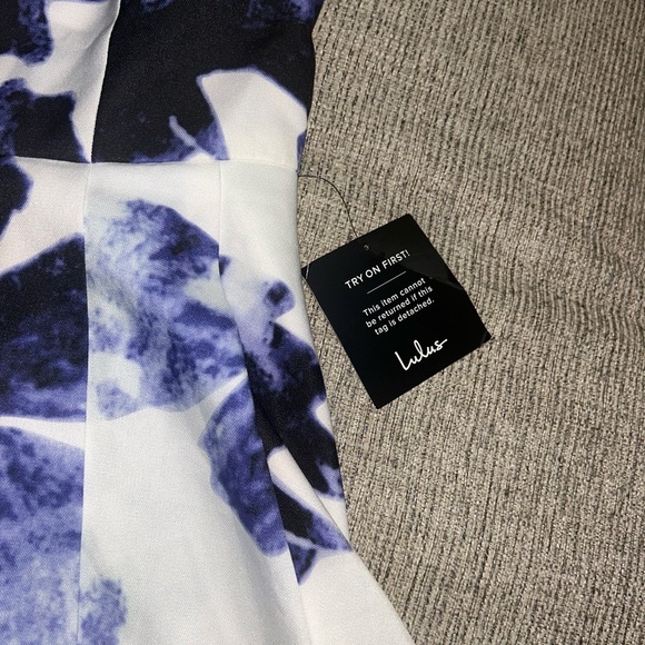 NWT Lulu's chic blue and ivory skater dress size small - Picture 3 of 10